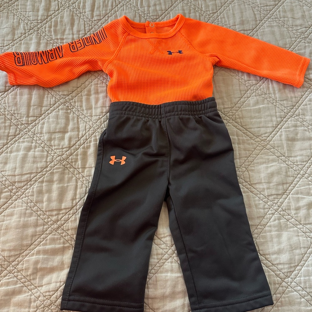 Under Armour Orange and Black Joggers Sweatpants